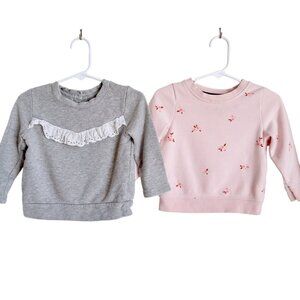Baby Girl Sweater Bundle 18M Long Sleeve Set Ruffle Floral Gap Cat & Jack Pink